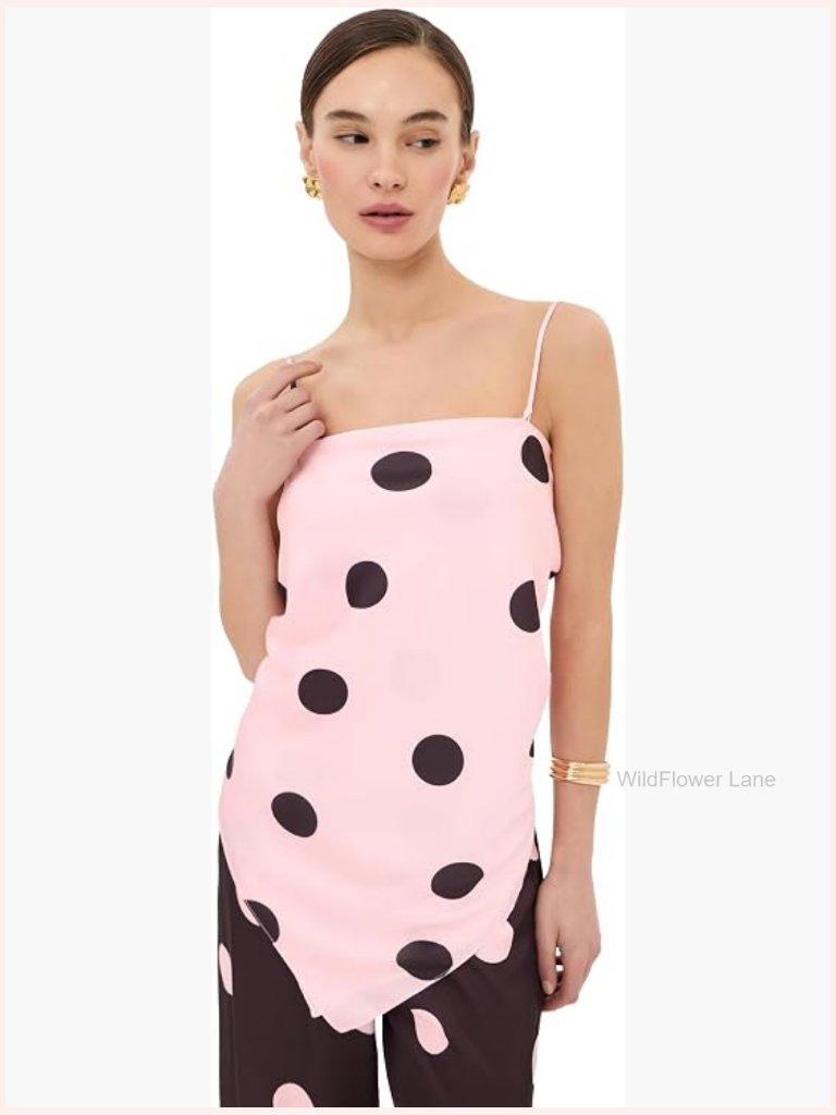 Lightweight Charmeuse Tank Top With Handkerchief Hem